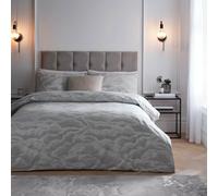Paoletti Ellora Juego De Funda Nórdica - Lujo Jacquard Nube Texturizada Ropa De Cama (Plata - King UK Standard - 230x220cm)