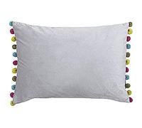 Paoletti Fiesta Rectangular Cojín Relleno De Poliéster Pompom Bordes (Dove/Multi - 35x50cm)