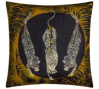 Paoletti Funda de cojín de Exterior Estampada Leopardis Trio - Negro/Dorado - 50x50cm