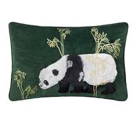 Paoletti Funda de cojín de Terciopelo Chuan Tranquil Panda - Esmeralda - 40x60cm