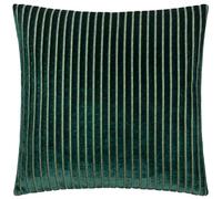 Paoletti Funda de cojín Savoy Stripe: cojín Decorativo Reversible de Terciopelo Suave y Texturizado para sofás, Camas y sillones (Esmeralda - 50x50cm)