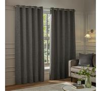 Paoletti Galaxy Par De Cortinas con Ojales - Cortinas De Chenilla Opulentas Forradas Opacas (Carbón - 229x229cm)
