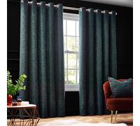 Paoletti Galaxy Par De Cortinas con Ojales - Cortinas De Chenilla Opulentas Forradas Opacas (Esmeralda - 168x229cm)