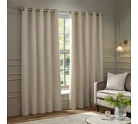 Paoletti Galaxy Par De Cortinas con Ojales - Cortinas De Chenilla Opulentas Forradas Opacas (Marfil - 117x183cm)