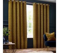 Paoletti Galaxy Par De Cortinas con Ojales - Cortinas De Chenilla Opulentas Forradas Opacas (Oro - 168x137cm)