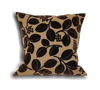 Paoletti Imitaciones Cerezas Terciopelo Apliques Funda De Cojín, De Chocolate, De 45 X 45 Cm, poliéster, 45x45cm