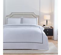 Paoletti Juego de Funda nórdica Elara - Lujosa Ropa de Cama de algodón de 200 Hilos con Borde Bordado (Negro - Super King)