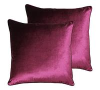 Paoletti Luxe Velvet Twin Pack Cojines llenos, Arándano, 55 x 55cm, 2