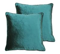 Paoletti Luxe Velvet Twin Pack Cojines llenos, Terciopelo, Jadita, 55 x 55cm, 2