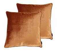 Paoletti Luxe Velvet Twin Pack Poliéster Relleno Cojines, Óxido, 55 x 55cm, 2