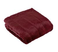 Paoletti Manta Emperatriz de Piel Sintética - Manta Suave, Elegante y Pesada con Decoración Minimalista para Cama o Sofá (Rubí - 140x200cm)