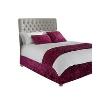 Paoletti. Mantón de Terciopelo Verona para Cama, poliéster, Rojo Vino, Matrimonio