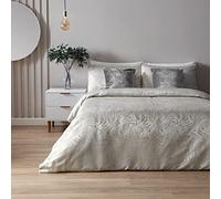 Paoletti Marble Juego De Funda Nórdica - Lujo Jacquard Abstracto Mármol Texturizada Ropa De Cama (Ostra - Super King - 260x220cm)