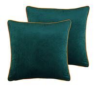 Paoletti Meridian Twin Pack Cojines llenos de Plumas, Teal/Clementine, 55 x 55cm, 2