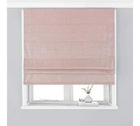 Paoletti Riva Atlantic - Estor Romano Opaco, Color Rosa Rubor, Tela de Sarga Tejida, Control de Temperatura, Accesorios incluidos, 100% poliéster, 153 cm de Ancho x 137 cm de caída
