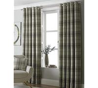 Paoletti Riva Aviemore Ojal Cortinas, Beige, 90 X 72 (229 X 183 Cm), Poliéster, Natural, Tela, 90x72 (229x183cm)