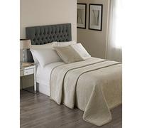 Paoletti Riva Brooklands King Size Lujo Colcha - Champaña Crema - Velvet Feel Diseño del Edredón - Ropa De La Frontera - 100% Poliéster Relleno - 240 X 250 Cm (94" X 98" Pulgadas)