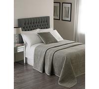 Paoletti Riva Brooklands King Size Lujo Colcha-Gris Plata-Velvet Feel Diseño del Edredón-Ropa De La Frontera-100% Poliéster Relleno-240 X 250 Cm (94" X 98" Pulgadas), Viscosa, 240x250cm