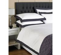 Paoletti Riva Home Riva Harvard 200 Hilos, Edredón Percal Funda Nórdica Juego Ropa De Cama, 100 por Ciento De Algodón, Blanco/Azul Marino, Rey, Armada, King (HARVARD/D03/NVY)