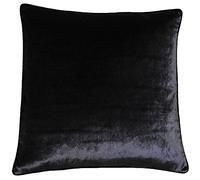 Paoletti Riva Luxe Velvet Cojín - Negro - Terciopelo Suave Tacto del Tejido - Reversible - Hidden Cierre De Cremallera - Lavable A Máquina - 100% Poliéster - 55 X 55 Cm (22" X 22" Pulgadas)