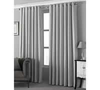 Paoletti Riva Pendleton-Cortinas con Ojales (par), Color Claro y Gris Plateado, poliéster, 90x54 (229x137cm)
