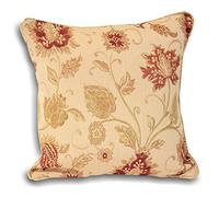 Paoletti Riva Zurich Cojín Lleno De Crema-Decorativo Floral Jacquard Design-Hilo Bordes Reversible-100 Caso (18" X 18" Pulgadas) -Diseñado En El Reino Unido, Poliéster, Champagne, 45 X 45Cm