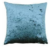 Paoletti Verona-Fundas de cojín de Terciopelo aplastado, Color Azul, 55 x 55 cm, Poliéster, Verde Azulado, 55 x 55cm