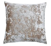Paoletti Verona-Fundas de cojín de Terciopelo aplastado, Dorado, 55 x 55 cm, Poliéster, Beige, (Pack of 1)