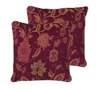 Paoletti Zurich Polyester Filled Cushions (Twin Pack), Burgundy, 55 x 55cm