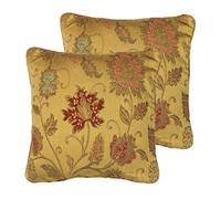 Paoletti Zurich Polyester Filled Cushions (Twin Pack), Polyester, Gold