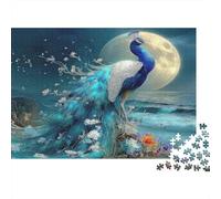 Paon au Clair de Lune | Pour Adultes |Style Art fantastique| 38x26cm/1000pcs Puzzles Jeux Éducatifs Puzzles De Décoration Intérieure