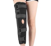 Paopaoldm Férula recta de aleación de aluminio para recuperación de lesiones de rodilla, cuatro correas ajustables