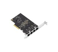 Paopaoldm Tarjeta adaptadora PCIEx4 de 4 puertos 2.5 Gigabit 8125B PCIE 10/100/1000/2500Mbps RJ45 para tarjeta de red PCIe de escritorio