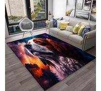 PAOSYTQQ Animal Fox Pattern Rug Carpet for Living Room Bathroom Mat Creative Doormat Carpet for Bedroom Home Decor Non-Slip Floor Mat 90x150cm