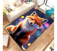 PAOSYTQQ Animal Fox Pattern Rug Carpet for Living Room Bathroom Mat Creative Doormat Carpet for Bedroom Home Decor Non-Slip Floor Mat 90x150cm