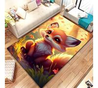 PAOSYTQQ Animal Fox Pattern Rug Carpet for Living Room Bathroom Mat Creative Doormat Carpet for Bedroom Home Decor Non-Slip Floor Mat 90x150cm