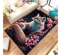 PAOSYTQQ Animal Fox Pattern Rug Carpet for Living Room Bathroom Mat Creative Doormat Carpet for Bedroom Home Decor Non-Slip Floor Mat 160x230cm