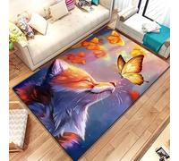PAOSYTQQ Animal Fox Pattern Rug Carpet for Living Room Bathroom Mat Creative Doormat Carpet for Bedroom Home Decor Non-Slip Floor Mat 160x230cm