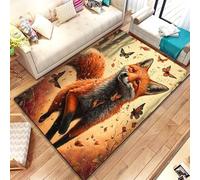 PAOSYTQQ Animal Fox Pattern Rug Carpet for Living Room Bathroom Mat Creative Doormat Carpet for Bedroom Home Decor Non-Slip Floor Mat 90x150cm