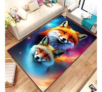 PAOSYTQQ Animal Fox Pattern Rug Carpet for Living Room Bathroom Mat Creative Doormat Carpet for Bedroom Home Decor Non-Slip Floor Mat 90x150cm
