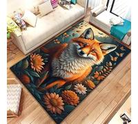 PAOSYTQQ Animal Fox Pattern Rug Carpet for Living Room Bathroom Mat Creative Doormat Carpet for Bedroom Home Decor Non-Slip Floor Mat 90x150cm