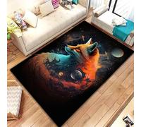 PAOSYTQQ Animal Fox Pattern Rug Carpet for Living Room Bathroom Mat Creative Doormat Carpet for Bedroom Home Decor Non-Slip Floor Mat 90x150cm