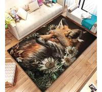 PAOSYTQQ Animal Fox Pattern Rug Carpet for Living Room Bathroom Mat Creative Doormat Carpet for Bedroom Home Decor Non-Slip Floor Mat 90x150cm