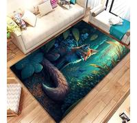PAOSYTQQ Animal Fox Pattern Rug Carpet for Living Room Bathroom Mat Creative Doormat Carpet for Bedroom Home Decor Non-Slip Floor Mat 80x120cm