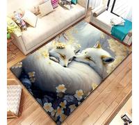 PAOSYTQQ Animal Fox Pattern Rug Carpet for Living Room Bathroom Mat Creative Doormat Carpet for Bedroom Home Decor Non-Slip Floor Mat 80x120cm
