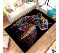PAOSYTQQ Animal Leopard Cheetah Cartoon Beast Area Rug,Carpet for Home Living Room Bedroom Sofa Doormat Kitchen Decor, Bedroom Decor 50x70cm