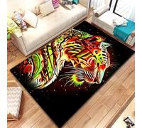 PAOSYTQQ Animal Leopard Cheetah Cartoon Beast Area Rug,Carpet for Home Living Room Bedroom Sofa Doormat Kitchen Decor, Bedroom Decor 140x200cm