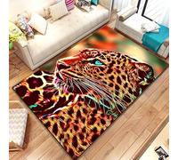 PAOSYTQQ Animal Leopard Cheetah Cartoon Beast Area Rug,Carpet for Home Living Room Bedroom Sofa Doormat Kitchen Decor, Bedroom Decor 80x120cm