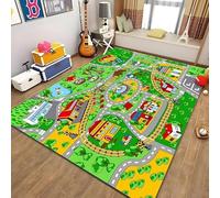 PAOSYTQQ Children's Education City Life Mat Road Traffic System Printed Carpet Bedroom Playroom Floor Mat 90x150cm
