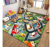 PAOSYTQQ Children's Education City Life Mat Road Traffic System Printed Carpet Bedroom Playroom Floor Mat 120x180cm